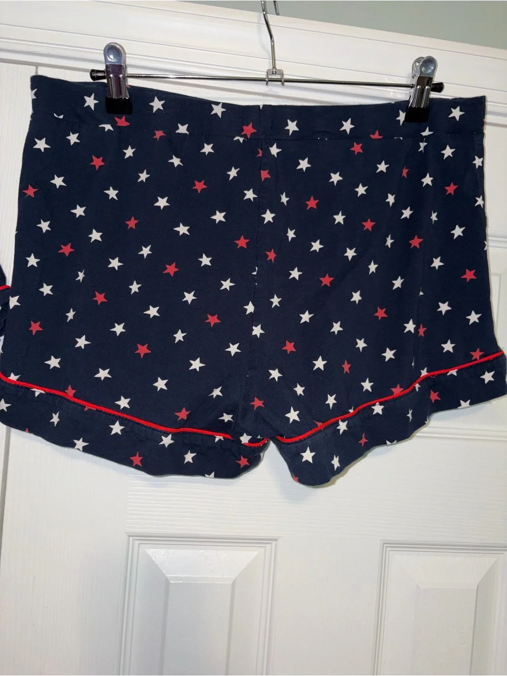J. Crew Women's M 2-Piece Star Pajama Set Collared Button Top w shorts